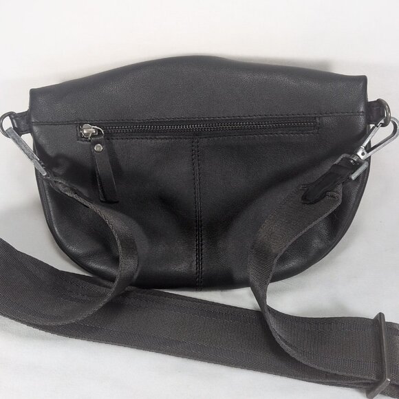 Harbour 2nd Black Ash Genuine Leather Guitar Strap Large Belt Bag Fanny Pack - Picture 3 of 12